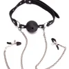 Adjustable Ball Gag & Nipple Clamps