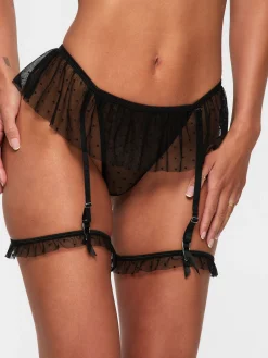 All Mine Crotchless Lingerie 2 Piece Set - Black