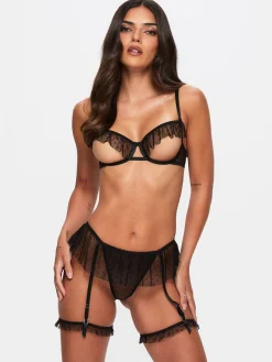 All Mine Crotchless Lingerie 2 Piece Set - Black