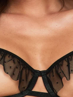 All Mine Crotchless Lingerie 2 Piece Set - Black