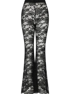 Amalia Lace Flared Trouser - Black