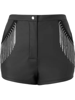 At The After Party PU Diamante Short - Black