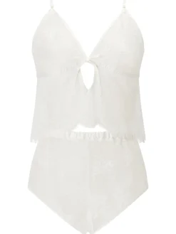 Availing All Over Lace Cami Top & Shorts Set - White