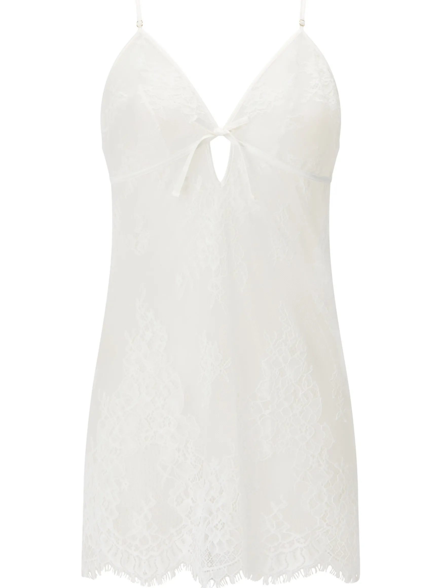 Availing All Over Lace Chemise Lingerie - White
