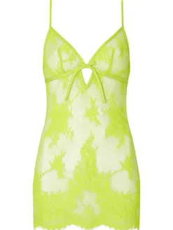 Availing All Over Lace Chemise Lingerie - Lime