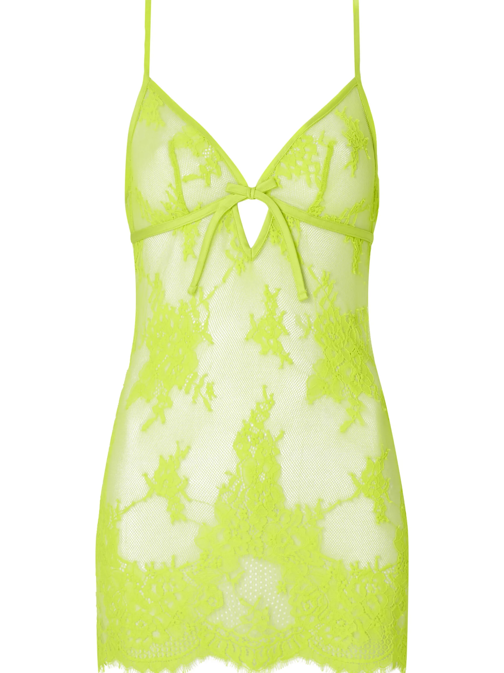 Availing All Over Lace Chemise Lingerie - Lime