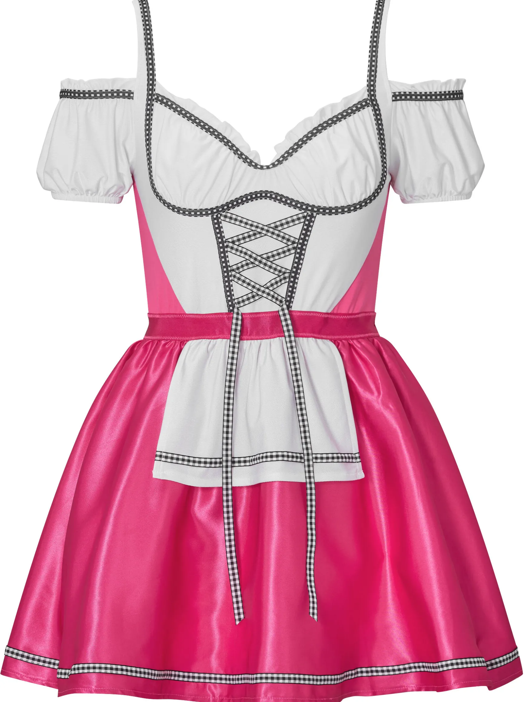 Beer Maid Sexy Costume with Apron - Bright Pink