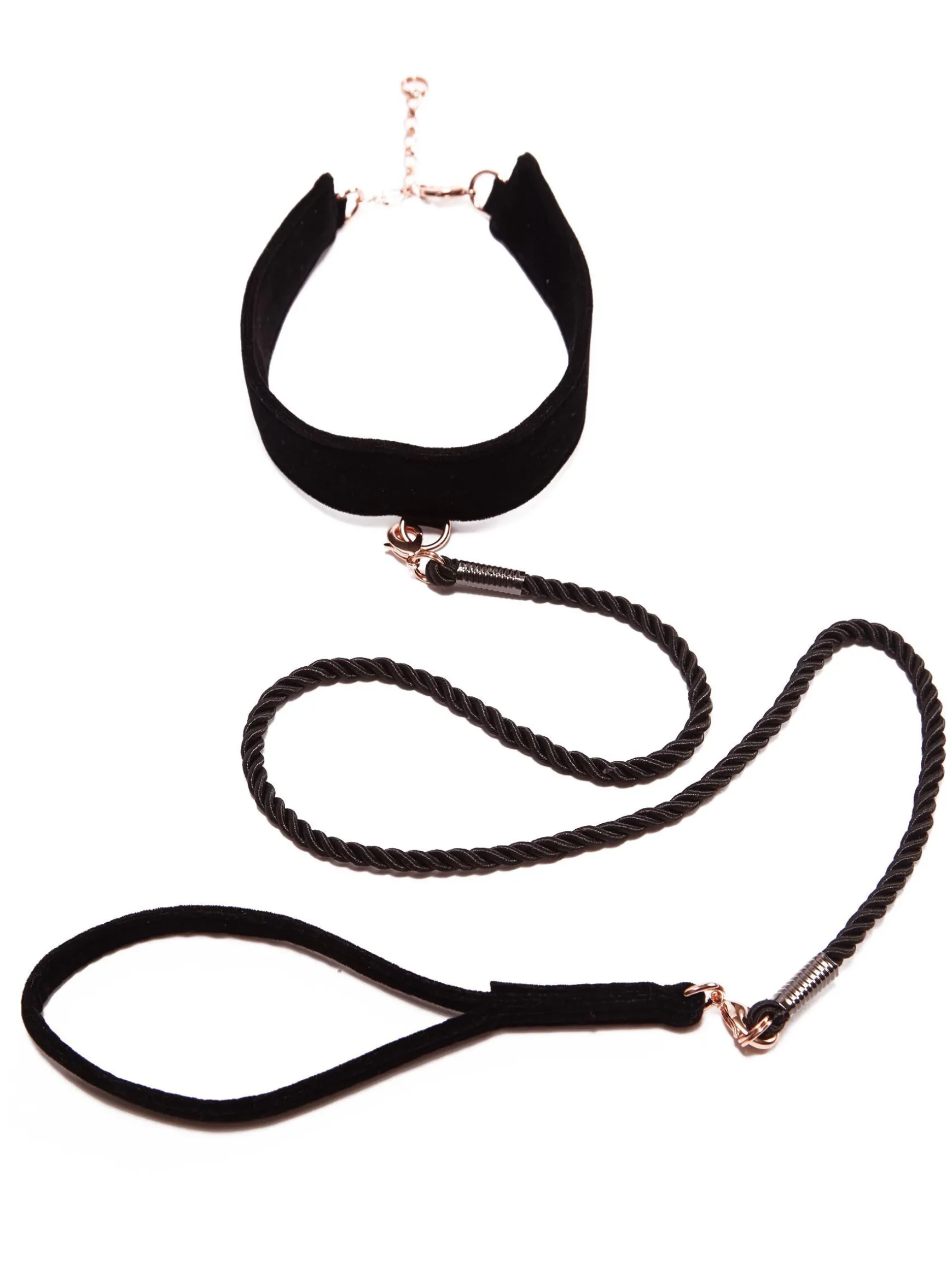 Bellatrix Velvet Bondage Collar & Lead 2 Piece Set