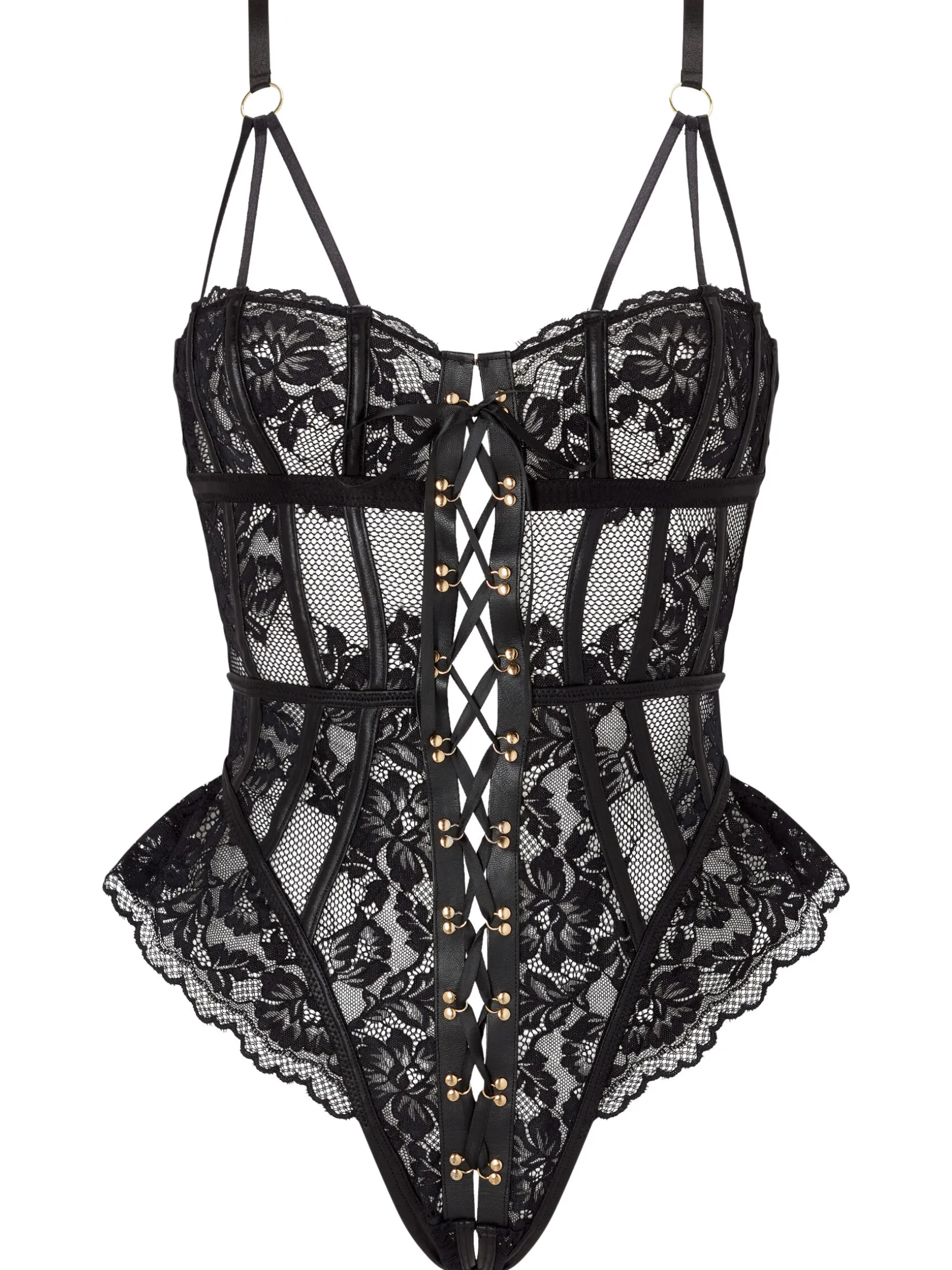 Boudoir Tease Lace Crotchless Teddy Lingerie - Black