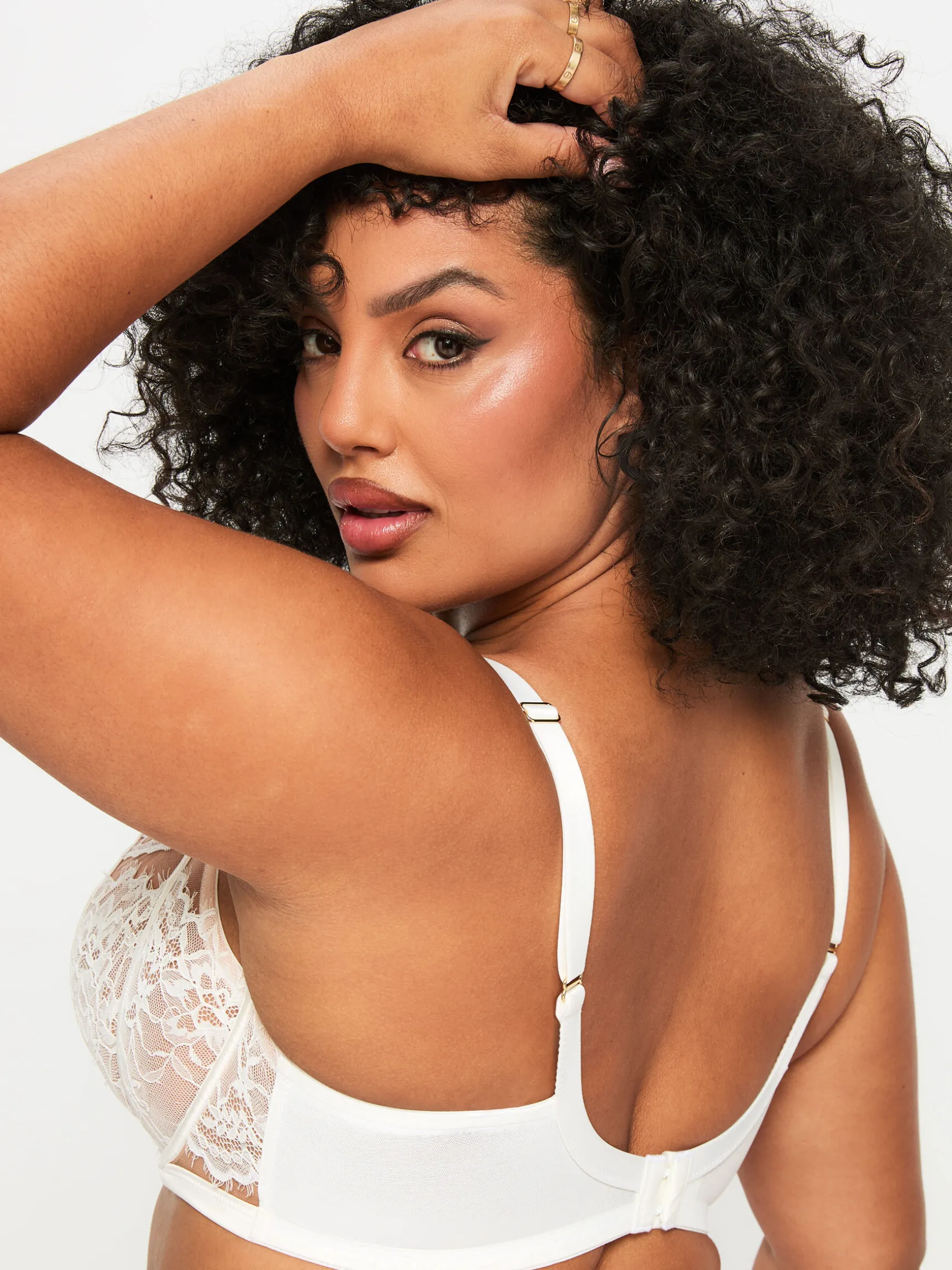 Caged Lace Non Padded Balcony Bra - Ivory