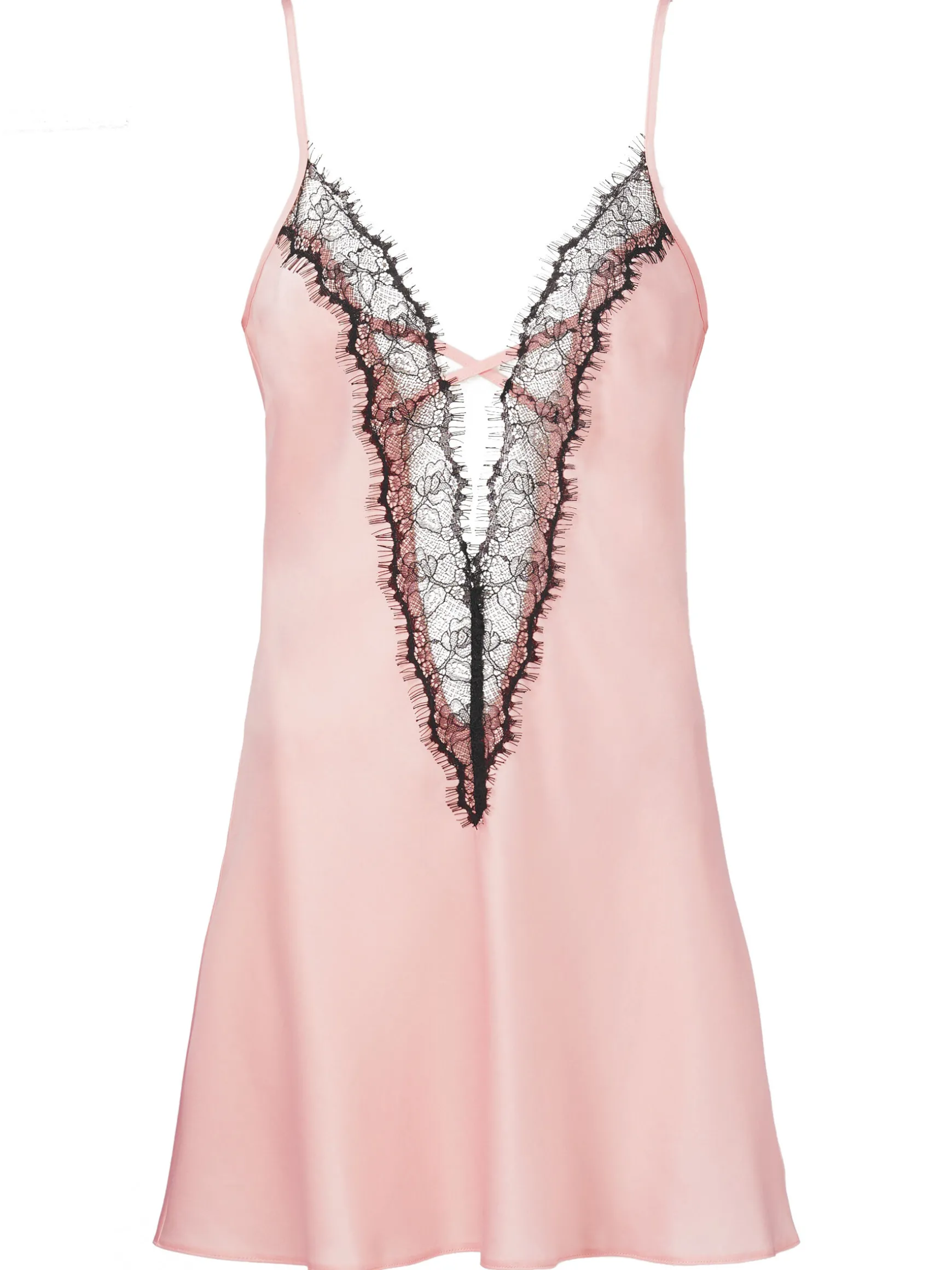 Cherryann Satin Lace Chemise Lingerie - Pale Pink