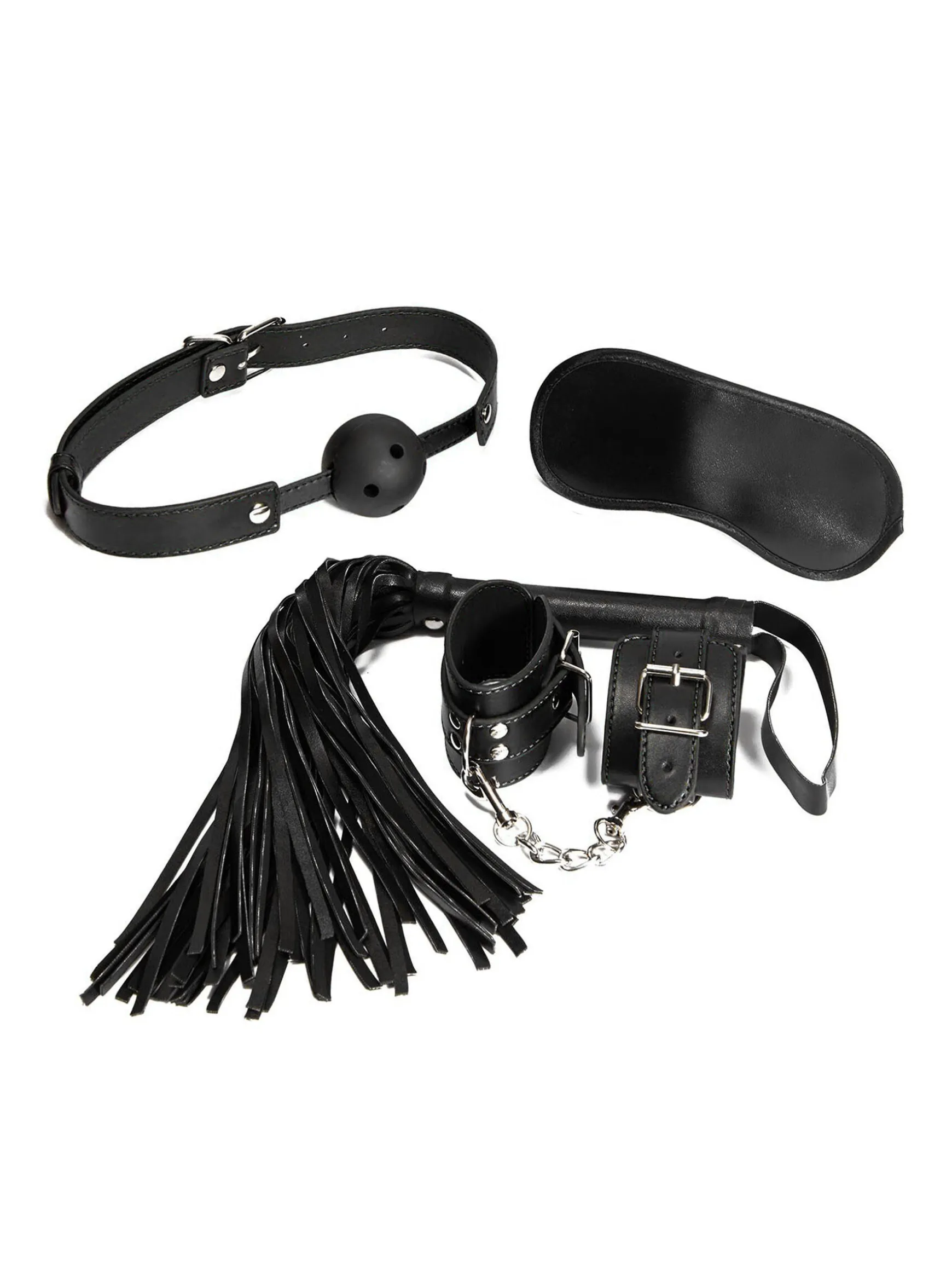 Couples Exploration Faux Leather 4 Piece Bondage Set
