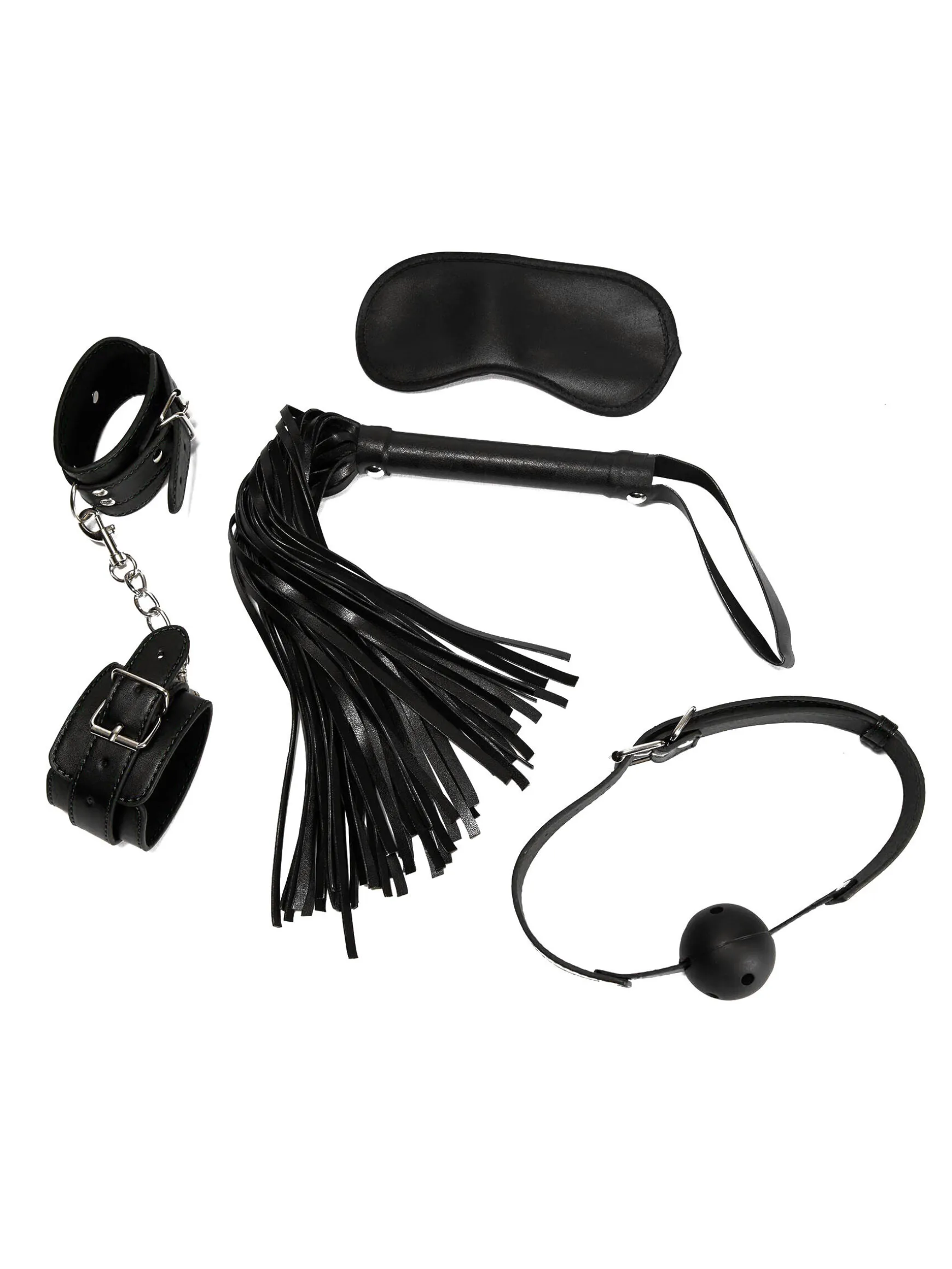 Couples Exploration Faux Leather 4 Piece Bondage Set