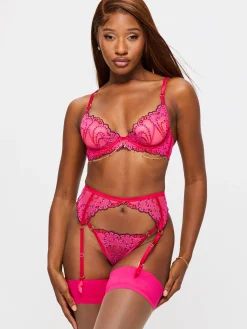 Cupids Love Non Padded Plunge Bra - Bright Pink