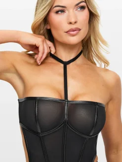 Dark Temptation Open Back Mini Erotic Dress - Black