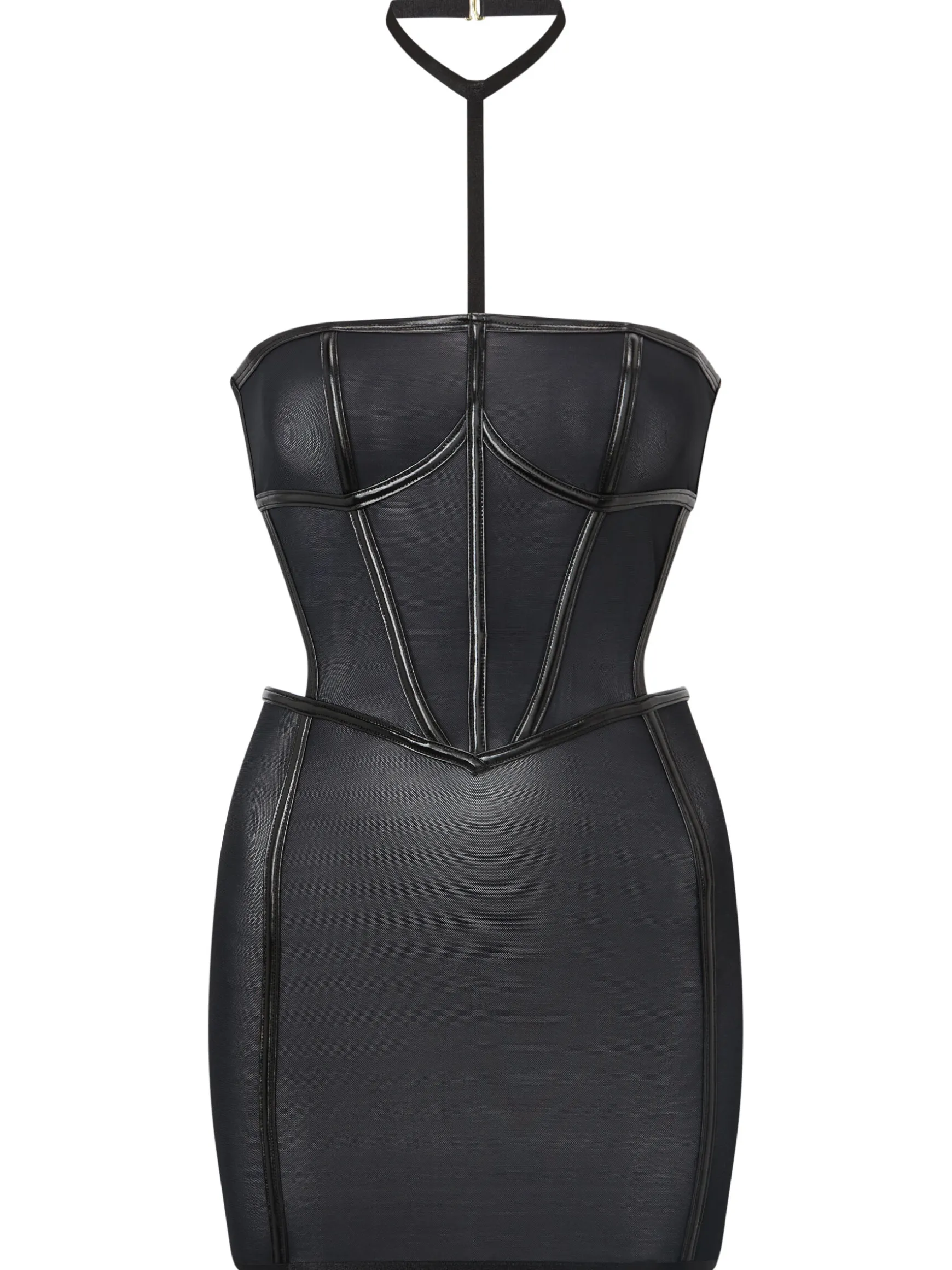 Dark Temptation Open Back Mini Erotic Dress - Black