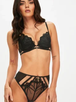 Desiring Decadence High Waisted Brazilian Knickers - Black