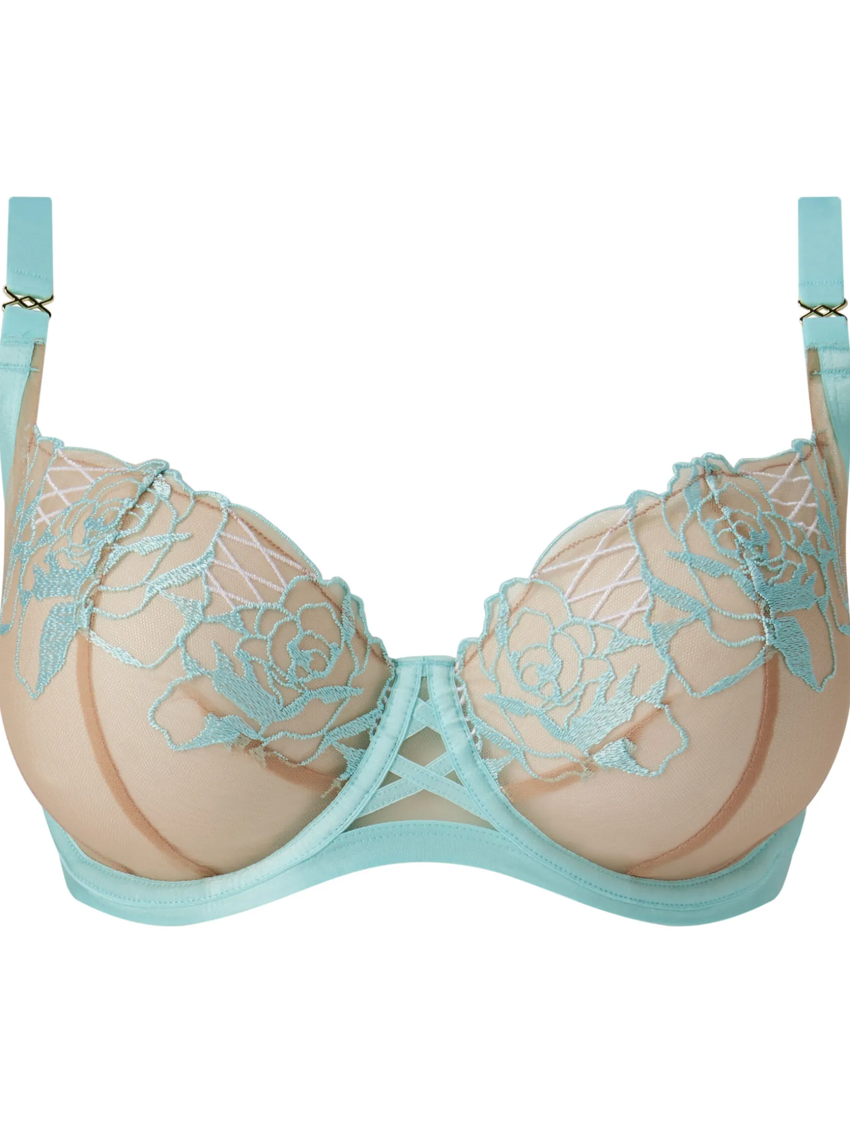 Devoted To You Non Padded Balcony Bra - Aqua