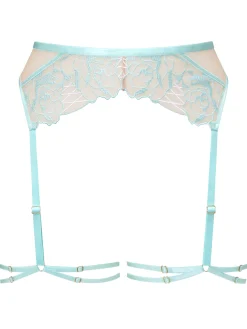 Devoted To You Suspender Belt - Aqua