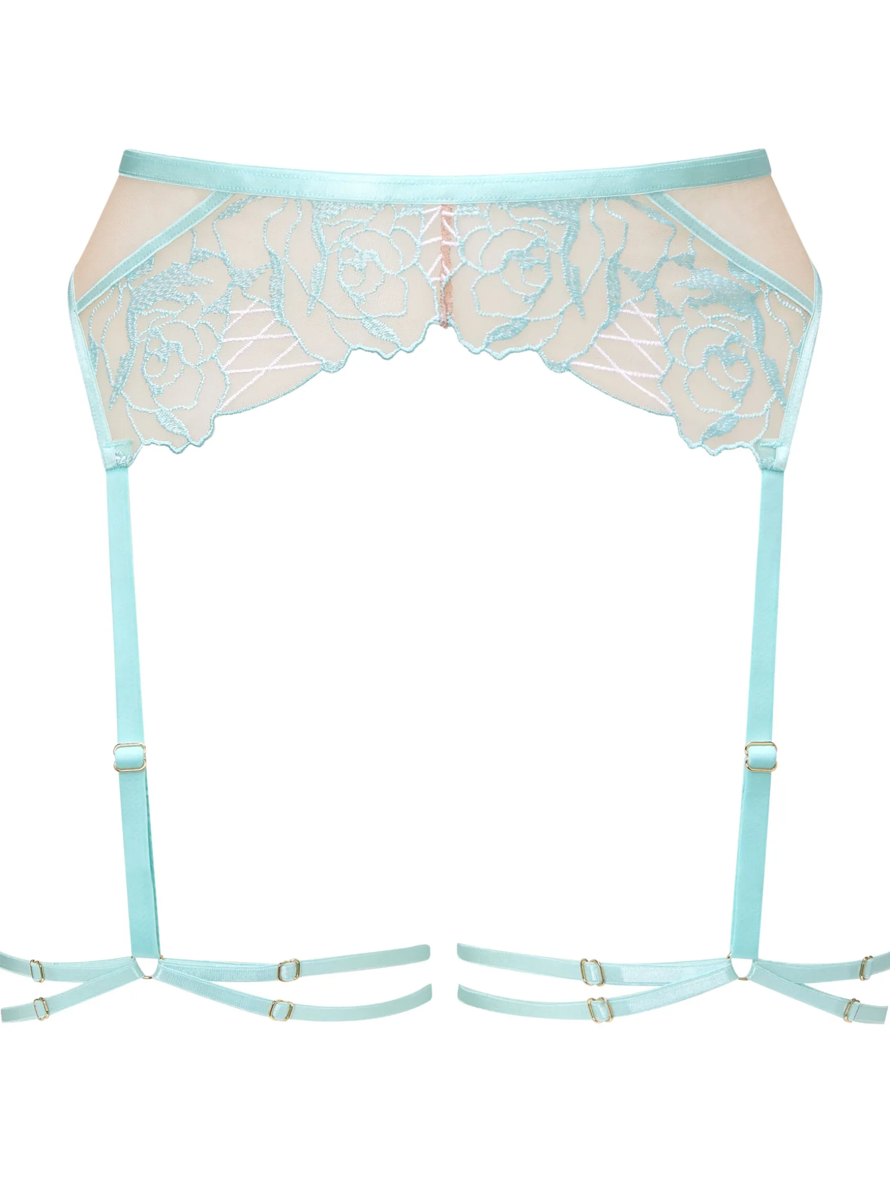 Devoted To You Suspender Belt - Aqua