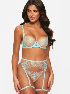 Devoted To You Suspender Belt - Aqua