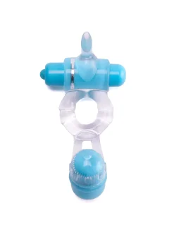 Double Vibrating Super Stretch Couples Cock Ring with Removable Bullet