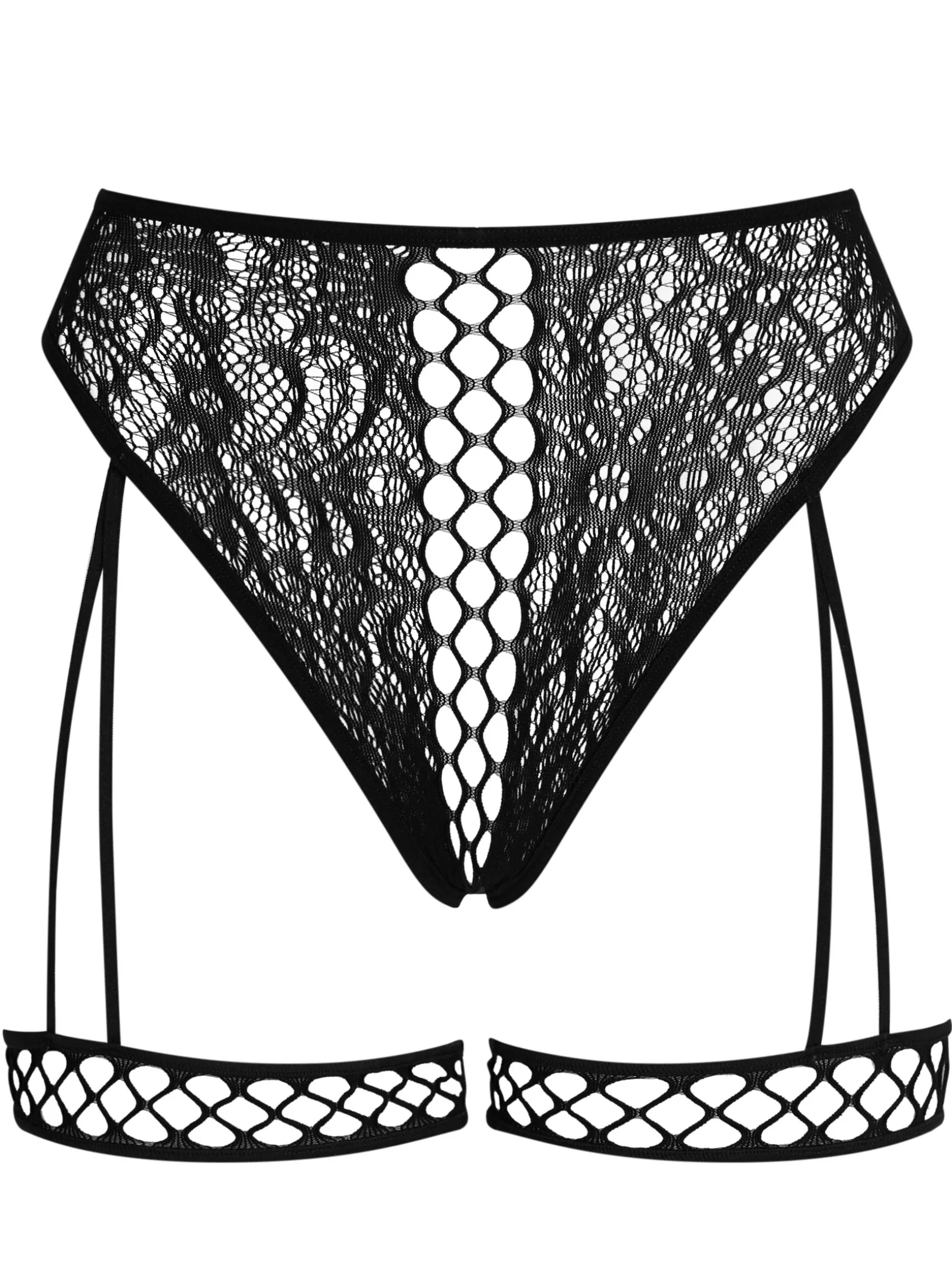 Drawn To You Crotchless Brazilian Knickers - Black