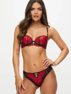 Endless Attraction Brazilian Knickers - Black/Red