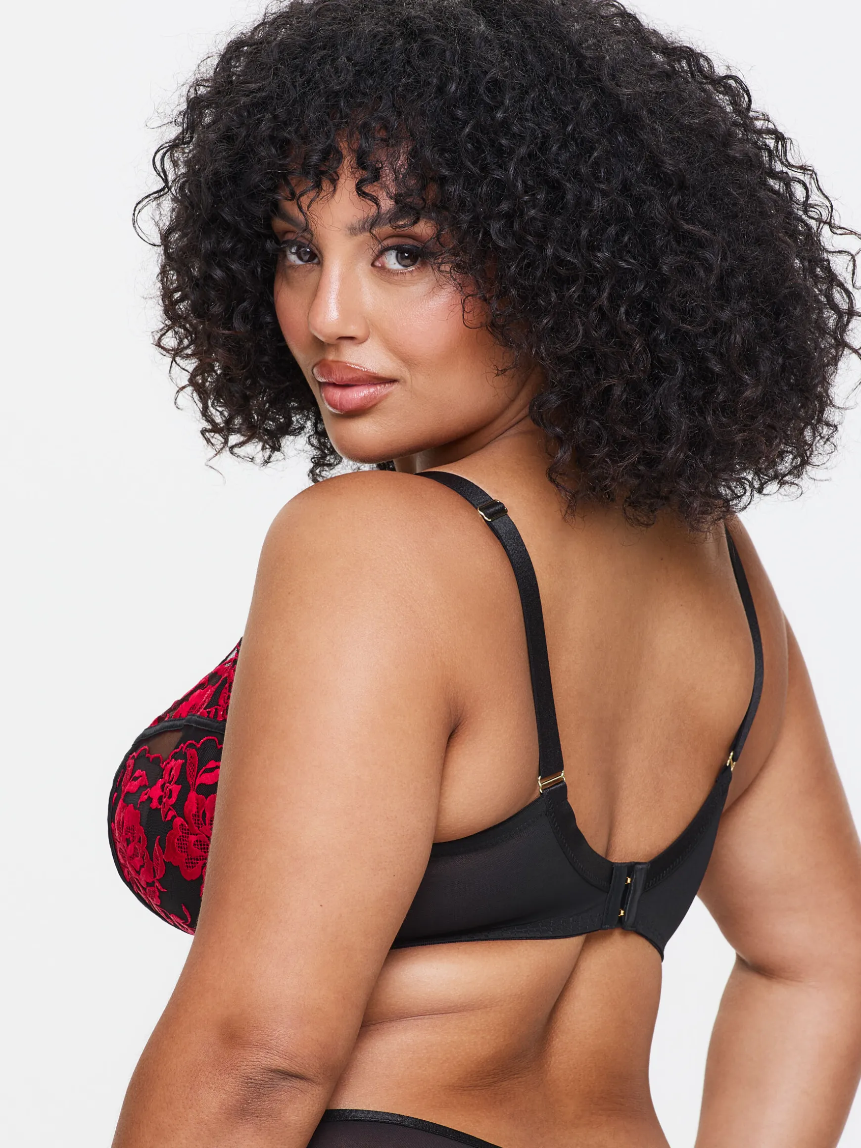 Endless Attraction Fuller Bust Non Padded Balcony Bra - Black/Red