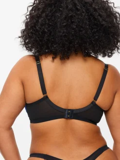 Endless Attraction Non Padded Fuller Bust Plunge Bra - Black/Blue