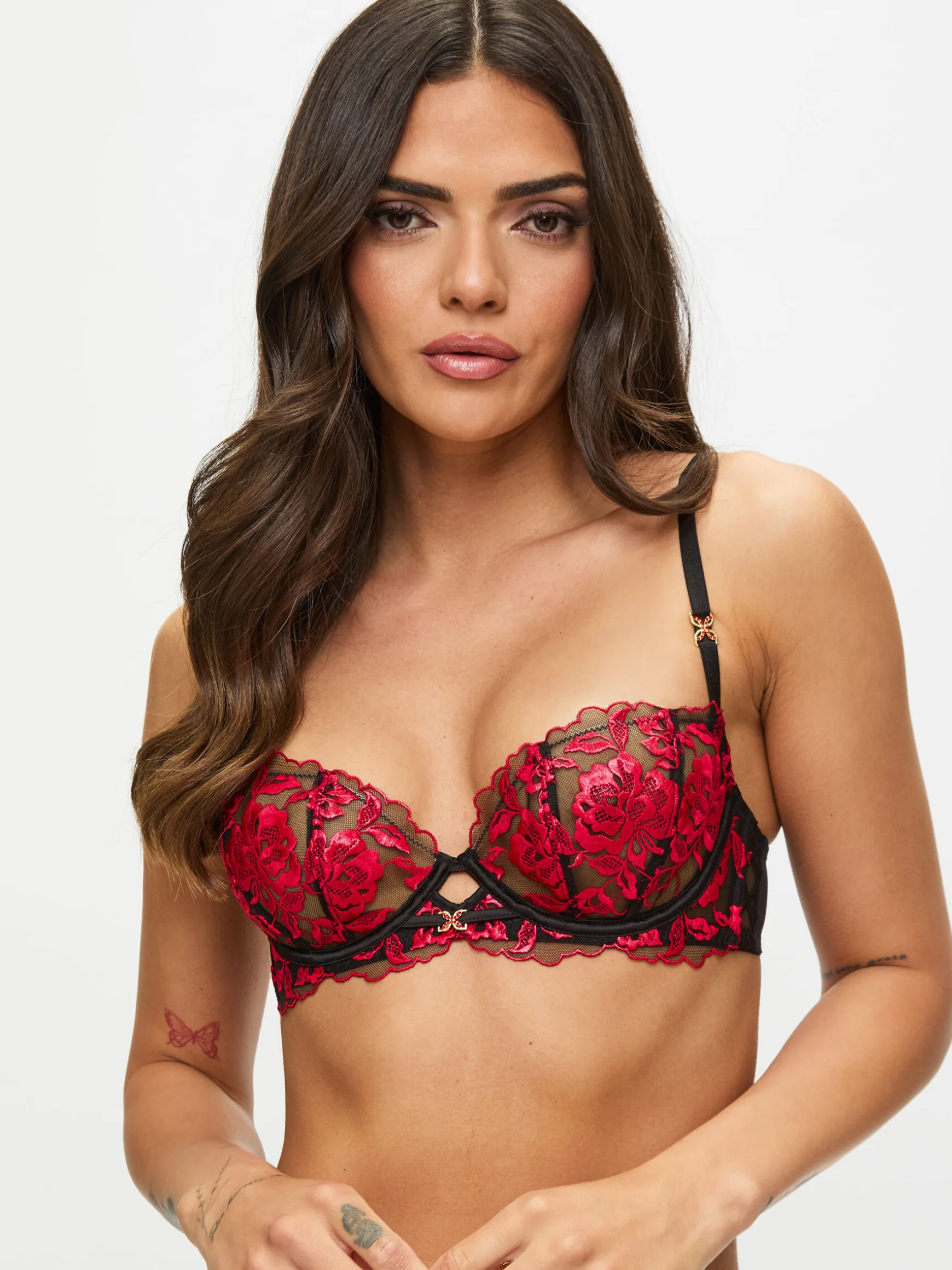 Endless Attraction Non Padded Balcony Bra - Black/Red
