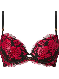 Endless Attraction Padded Plunge Bra - Black/Red