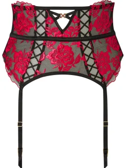 Endless Attraction Waspie Suspender - Black/Red