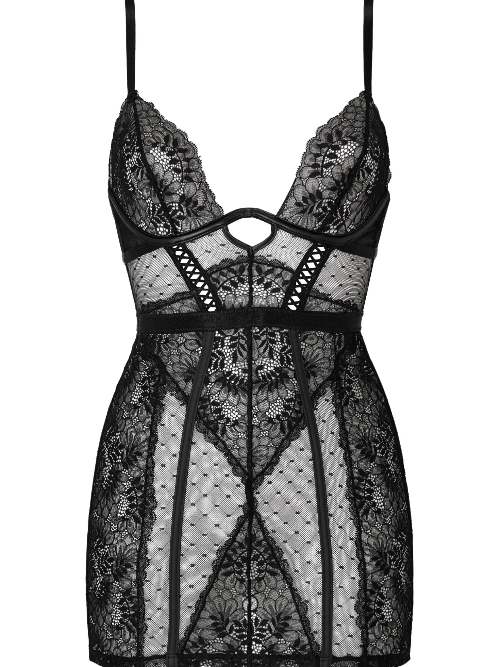 Entice Me Open Lace Up Back Erotic Dress - Black