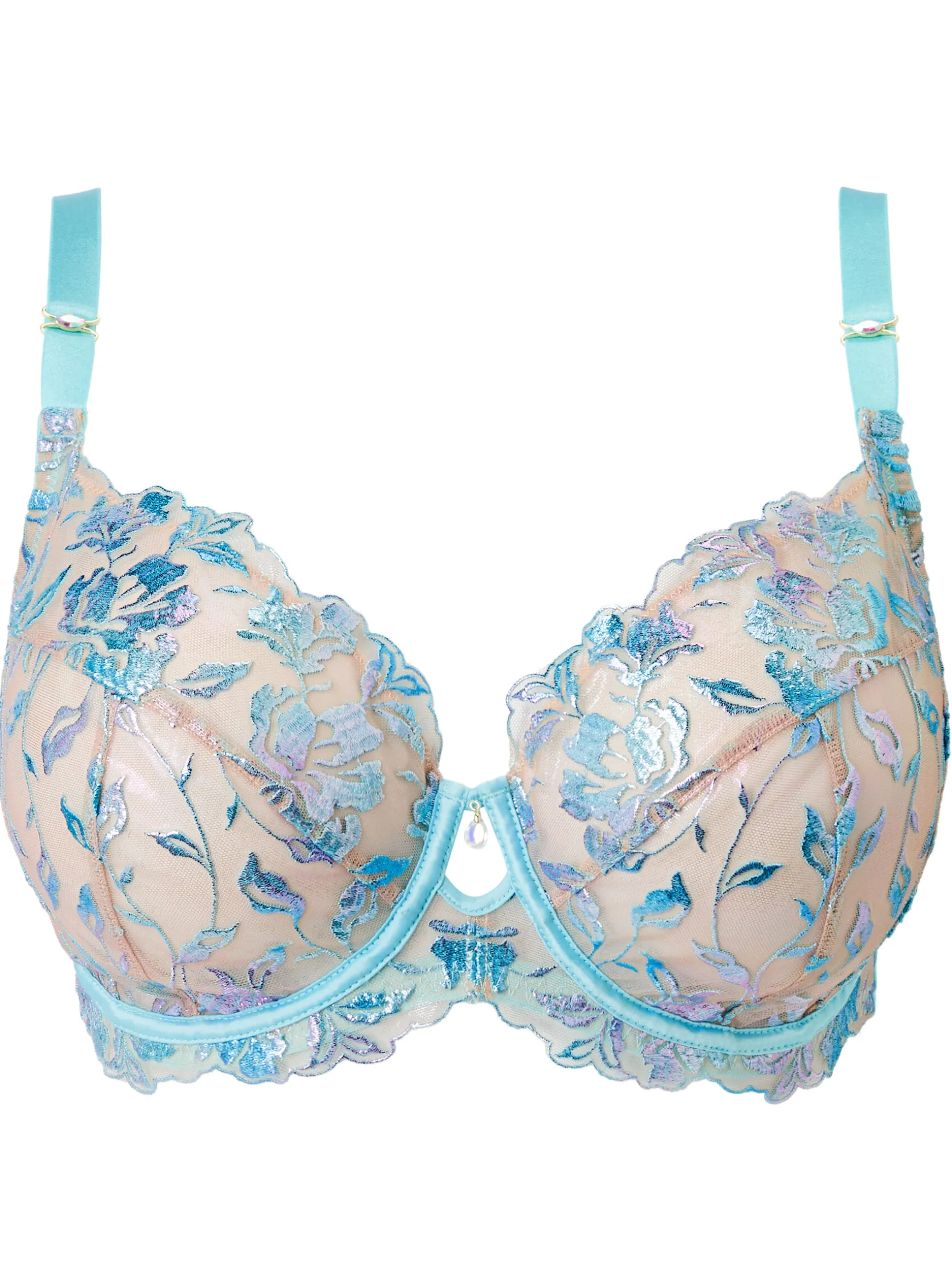 Euphoric Non Padded Balcony Bra - Aqua