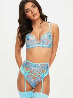 Euphoric Padded Plunge Bra - Aqua