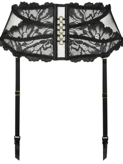 Ever Yours Lace Waspie Suspender - Black