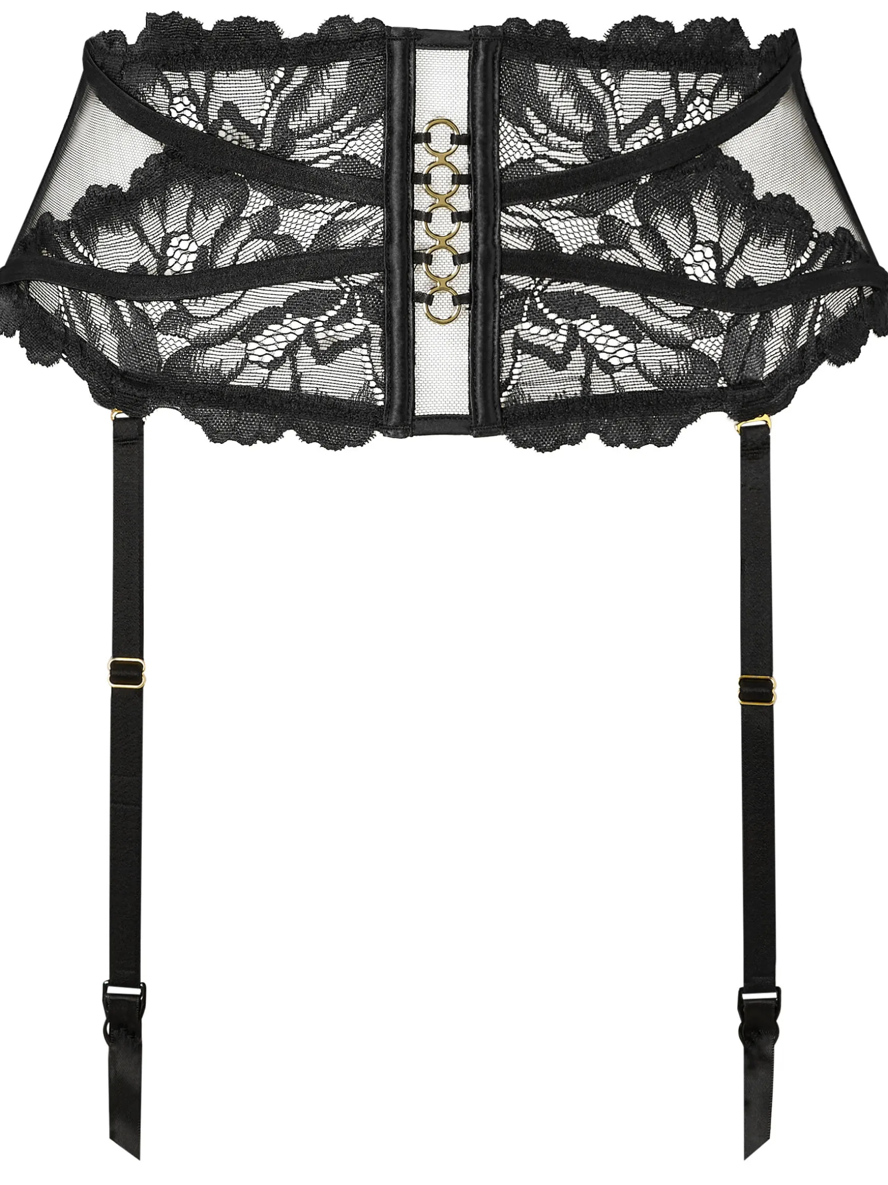 Ever Yours Lace Waspie Suspender - Black
