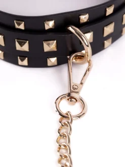Fetish Luxe PU Studded Bondage Collar & Lead