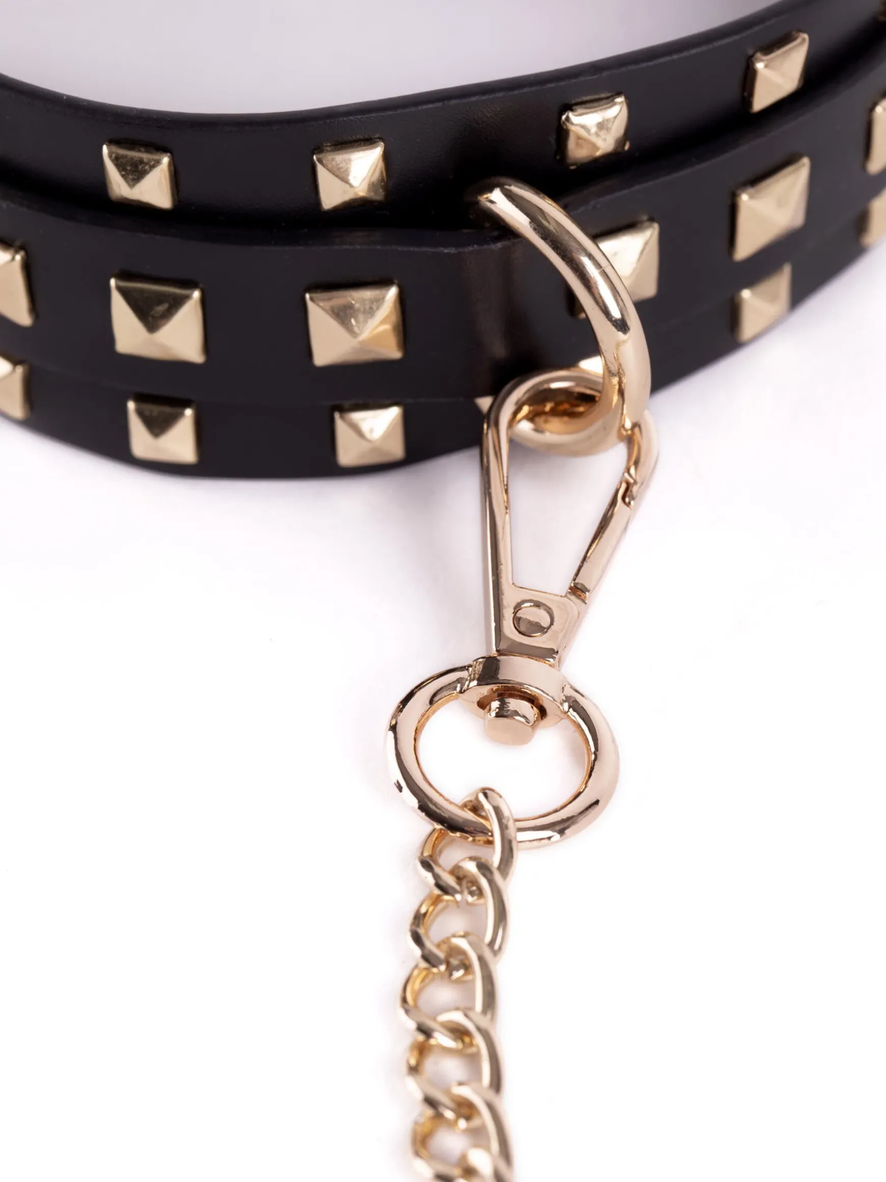 Fetish Luxe PU Studded Bondage Collar & Lead