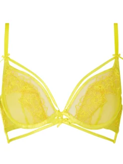 Floral Affair Non Padded Plunge Bra - Yellow