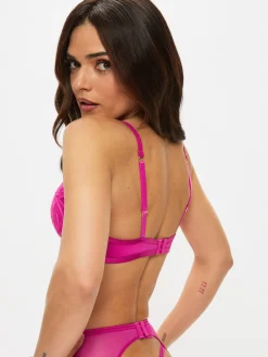 Floral Fling Padded Plunge Bra - Mid Pink
