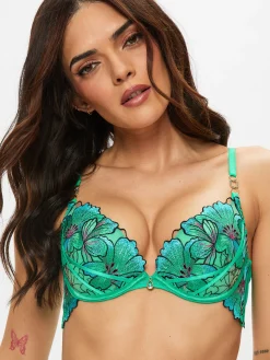 Fluorescence Padded Plunge Bra - Bright Green