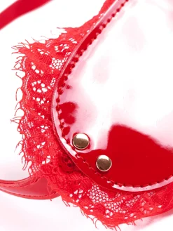 High Gloss PU & Lace Bondage Eyemask
