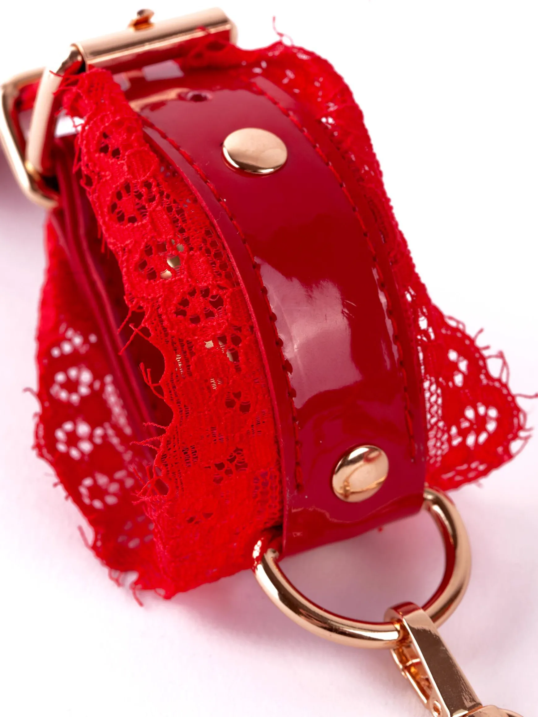High Gloss PU & Lace Handcuffs