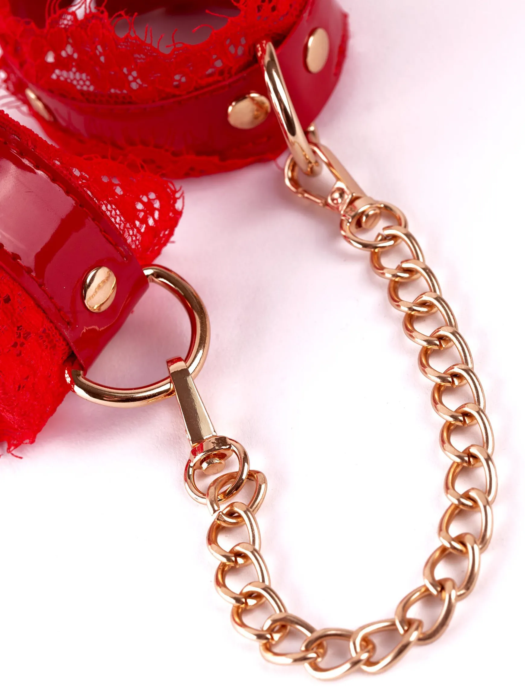 High Gloss PU & Lace Handcuffs