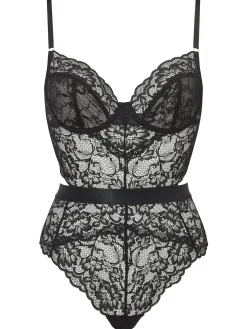 Hold Me Tight Lace Lingerie Body - Black