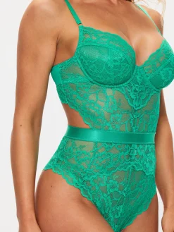 Hold Me Tight Lace Lingerie Body - Green