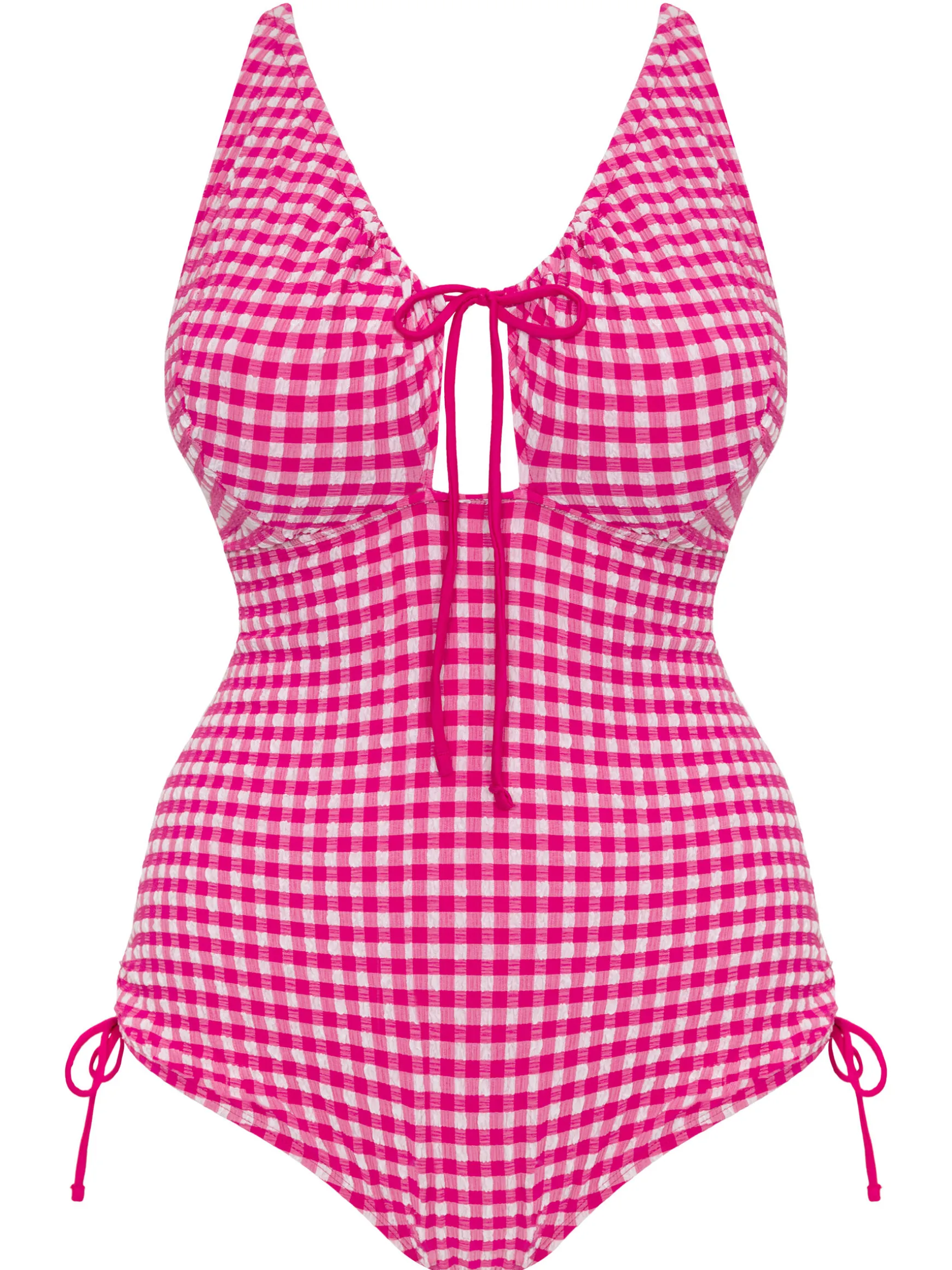 Holiday Check Non Wired Swimsuit - Pink