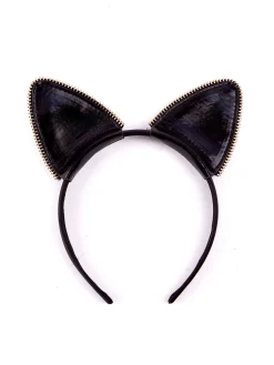 Holographic Oil Slick PU Cat Ears